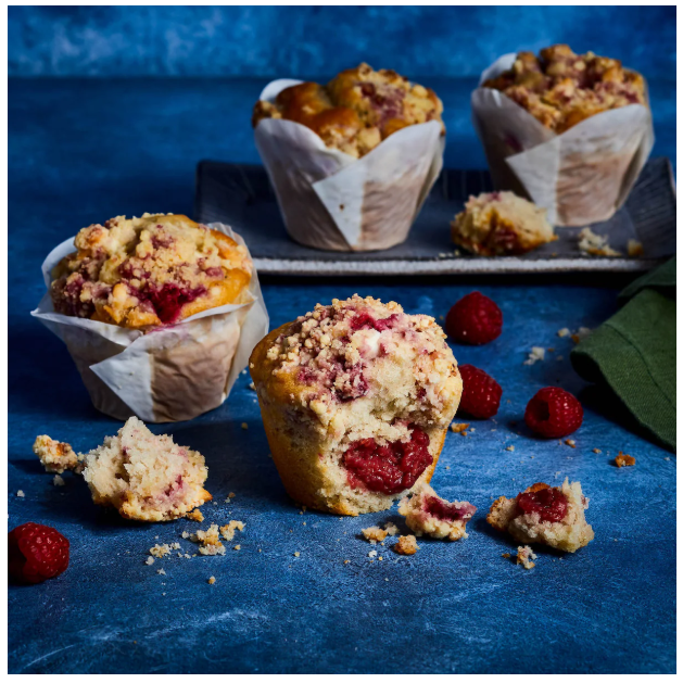 Raspberry & White Choc Loaded Muffin
