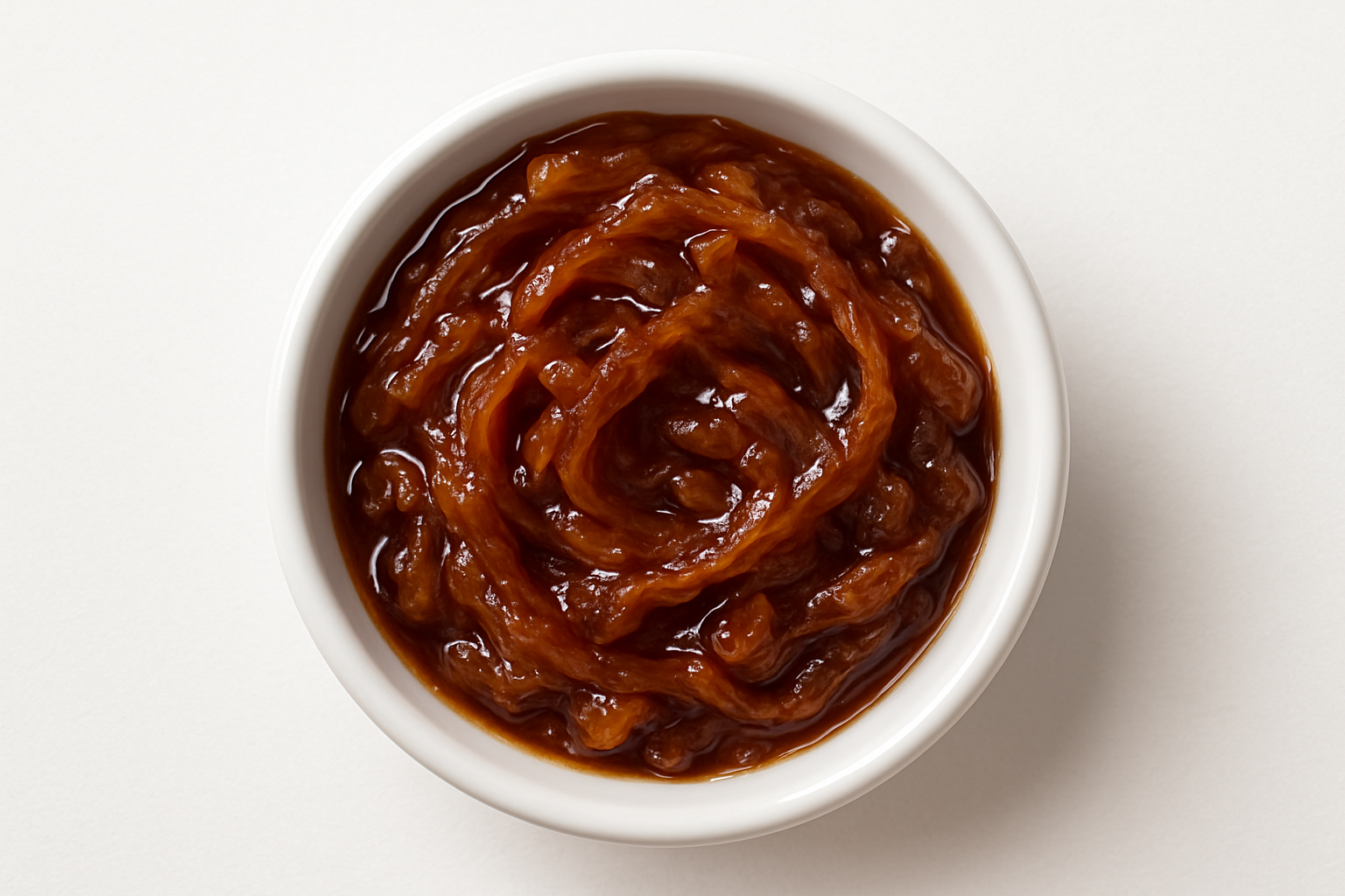 caramelized onion relish in a sauce dish 