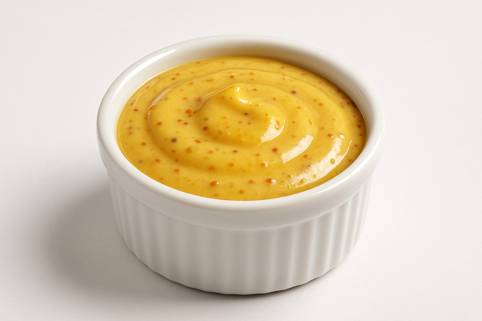 Honey mustard dressing in a sauce dish