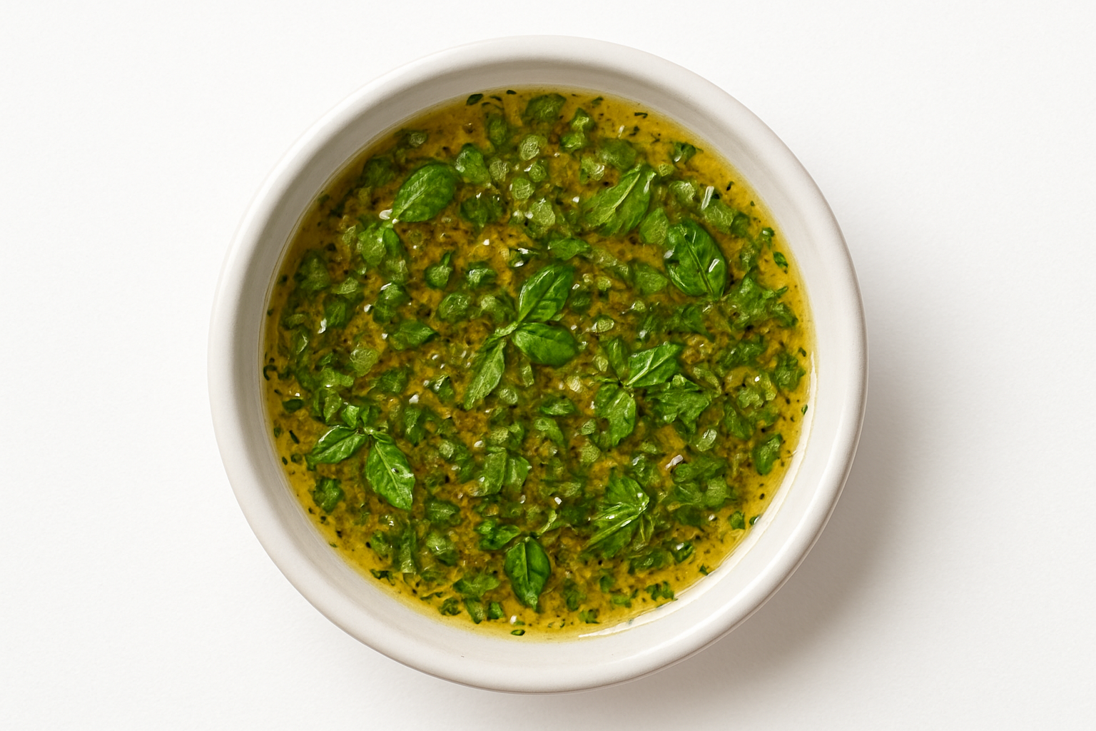 like italian dressing but more green bits in a sauce dish
