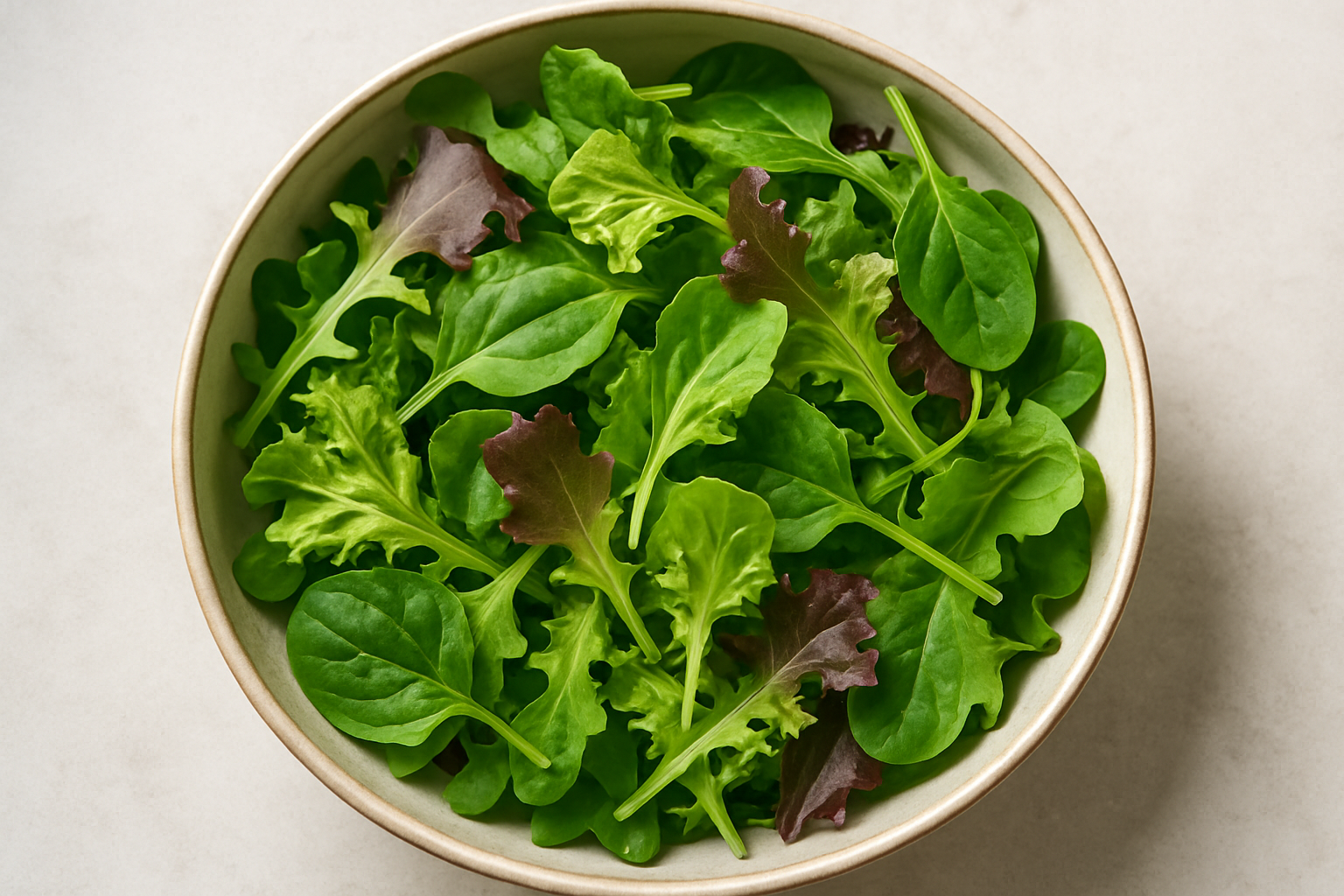 Mesclun lettuce in a bowl