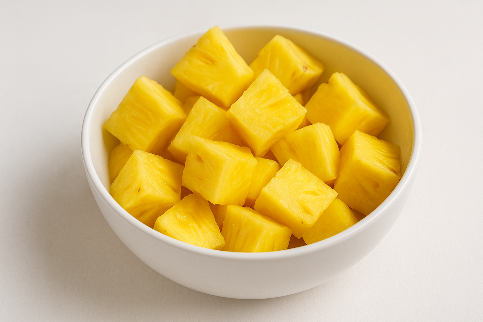 Pineapple peices in a bowl