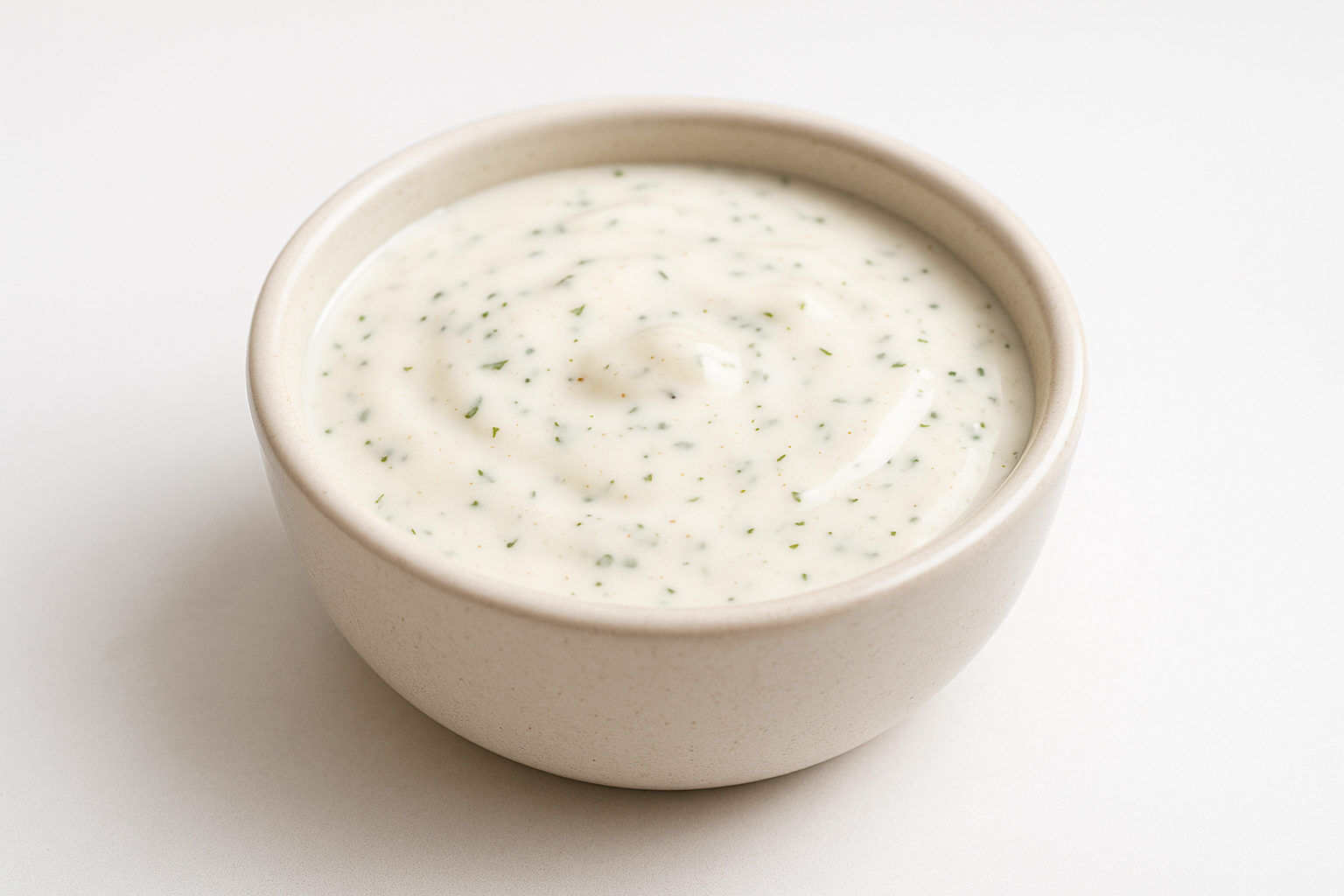 Ranch dressing in a sauce dish