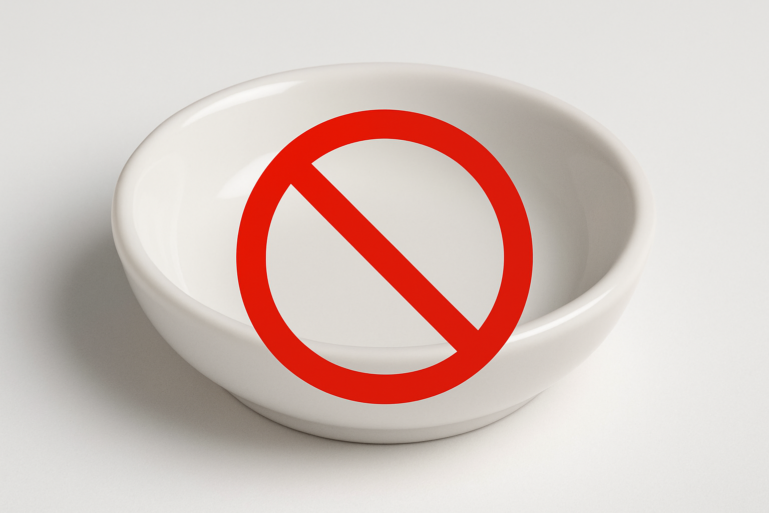 SAuce dish with a red circle cross - No sauce 