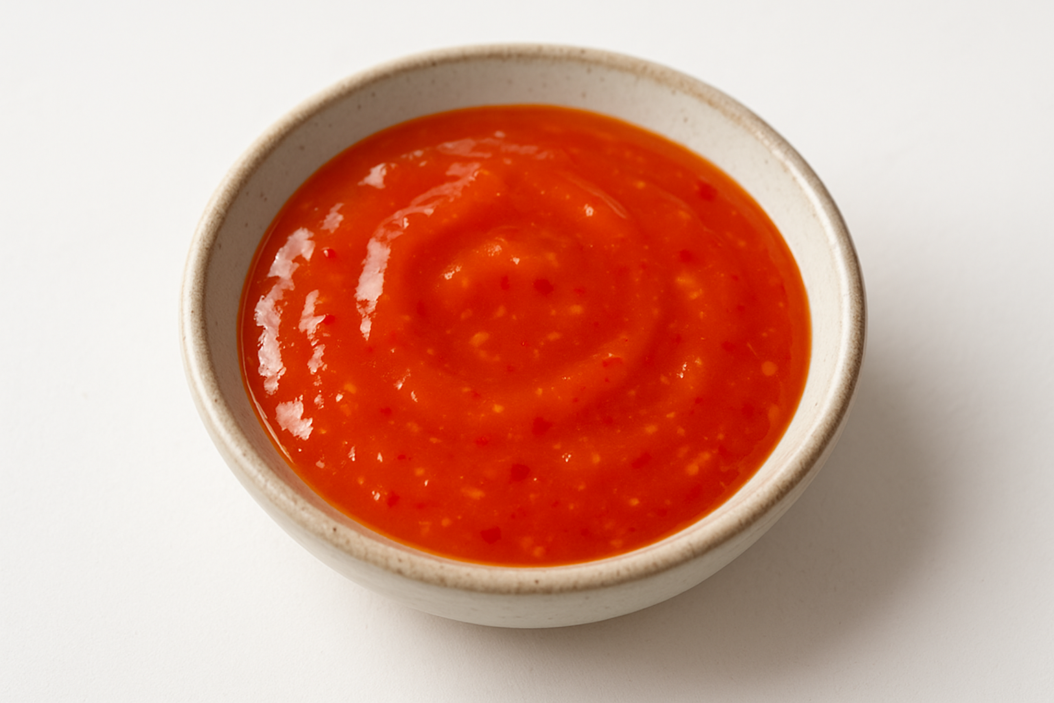 Siracha Sauce more orange in color in a sauce dish