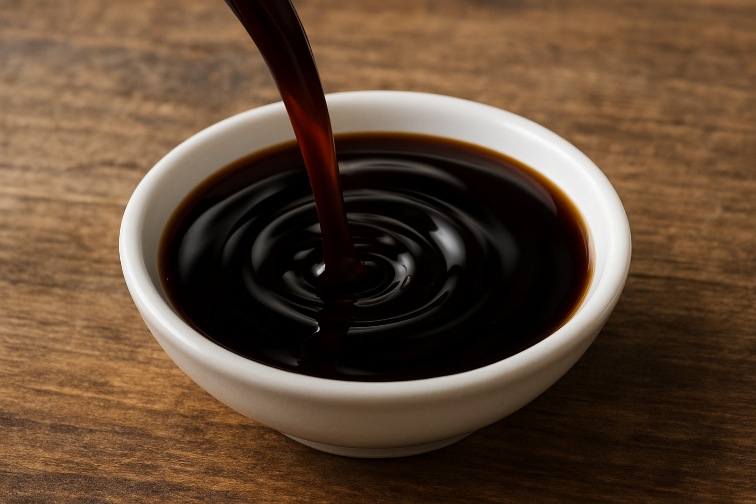 teriyaki sauce poured into sauce dish
