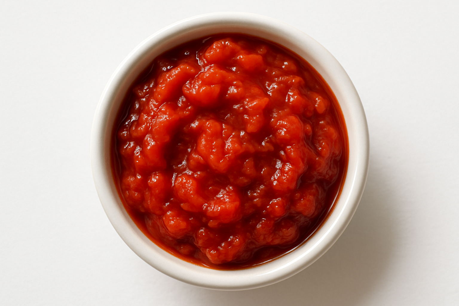 Tomato relish in a sauce dish